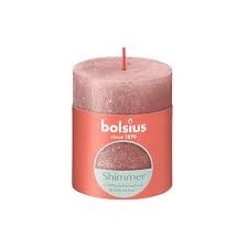 BOLSIUS RUSTIEK STOMPKAARS SHIMMER 80/68 - PINK ()